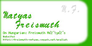 matyas freismuth business card